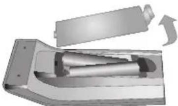 DURABASE LE24F160X2 - Insertion des piles dans la télécommande - 1