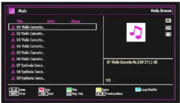 Music Media Browser Title Artist1 Album 01 Violin Concerto... 02 Violin Concerto... 03 Violin Concerto... 04 Violin Concerto... 05 Violin Concerto... 06 Violin Concerto... 07 Synfonia Conce... 08 Synfonia Conce... 09 Synfonia Conce... Media Browser 01 Violin Concerto No.2.KV 211.1 All 1/9 0... Jump Stop Play Pose Loop/Shuffle INFO Filter FAT Salt Play This Previous/Next