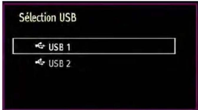 Sélection USB USB 1 USB 2