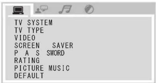 PIONEER XEM21V - Interfaccia del menu di impostazione - 1
