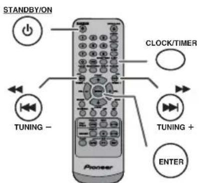 PIONEER XHM20 - Einstellen der Uhr (Nur Fernbedienung) - 1