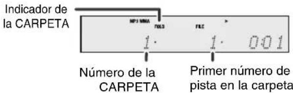 PIONEER XHM20 - Procedimiento para eschar el disco del MP3/WMA con el modo de carpeta activado - 2