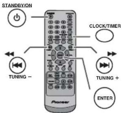 PIONEER XHM20 - Réglage de l'horloge (seulement par télécommande) - 1