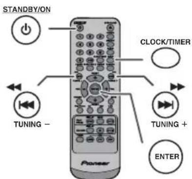 PIONEER XHM20 - Ajuste del reloj (Solamente del control remoto) - 1