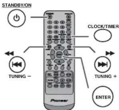 PIONEER XHM20 - Setting the clock (Remote control only) - 1