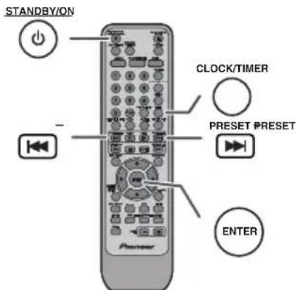 PIONEER XHM30V - Einstellen der Uhr (Nur Fernbedienung) - 1