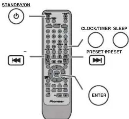 PIONEER XHM30V - Operación del temporizador y de desconexión automatica (Solamente del control remoto) - 1