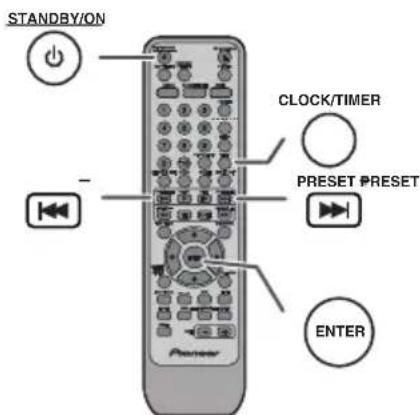 PIONEER XHM30V - Ajuste del reloj (Solamente del control remoto) - 1