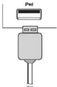 JVC UXN5 - Schließen Sie den Steckverbinder am USB/iPad-Anschluss dieser Einheit an. - 1