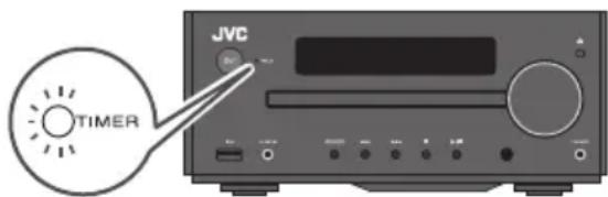 JVC UXN5 - Appuyer sur la touche Ⓑ/l] pour passer en veille. Le voyant TIMER LED s'allume pour indiquer que l'appareil est prêt pour la lecture programmée. - 1