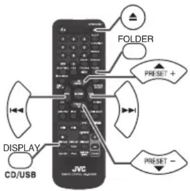 JVC UXN5 - Wiedergabe einer MP3/WMA-Disk bei eingeschaltetem Ordnermodus - 1