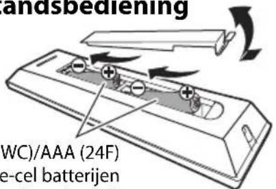 JVC UXJ33 - Plaatsen van batterijen in de afstandsbediening - 1