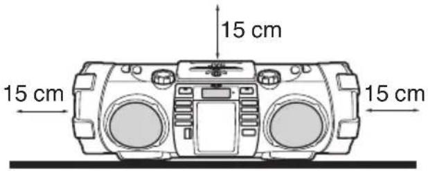 JVC RVNB75 - Achtung: Angemessene Ventilation - 1