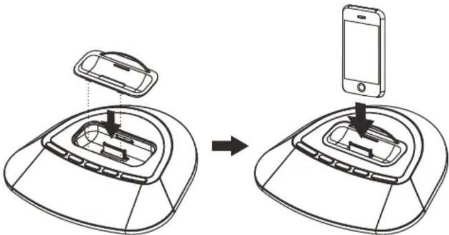 AKAI ADI19K - To place a dock adaptor: - 1