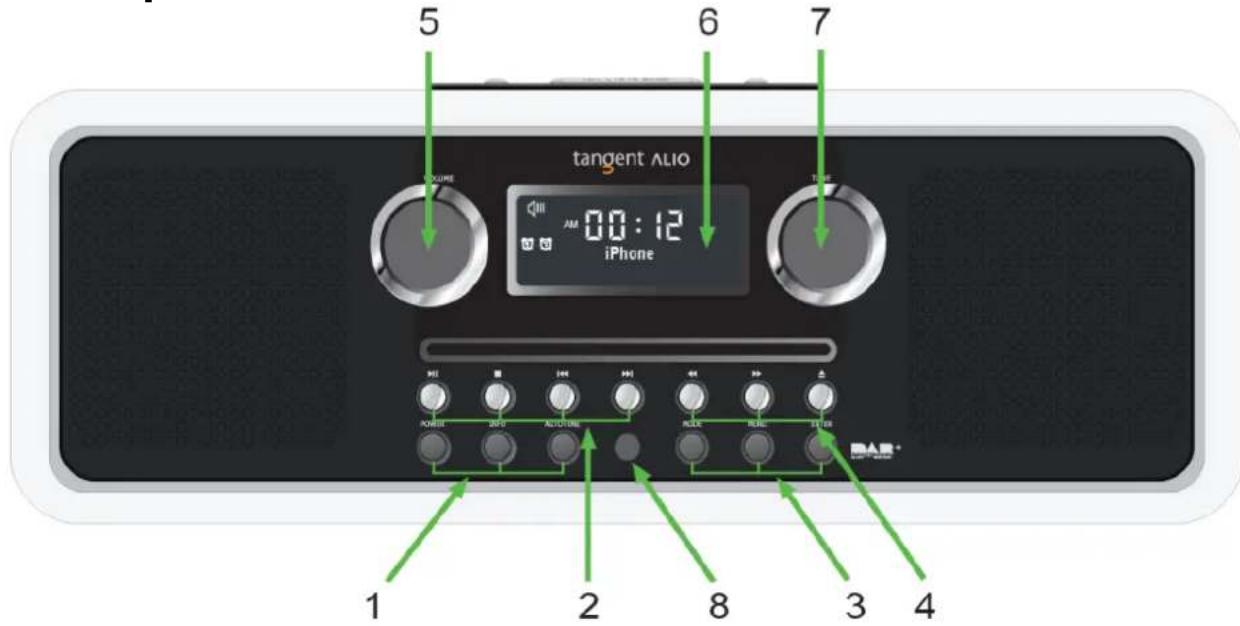 TANGENT ALIO Stereo DAB+CD - Front panel - 1