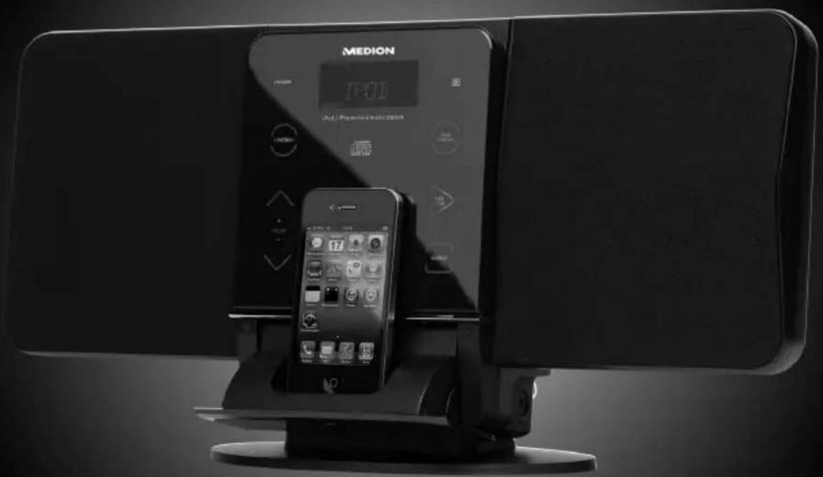MEDION MD 82799 LIFE P64054 - Design Touch-Music-Center met docking voor iPhone/iPod Design Touch-Musik-Center mit Docking-Station fur iPhone/iPod Music Center tactile design avec station d'accueil iPhone/iPod - 1