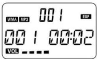 WMA MP3 00:1 ESP 00:1 00:02 VOL - - - -
