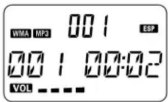 WMA MP3 00:1 ESP 00:1 00:02 VOL - - - -