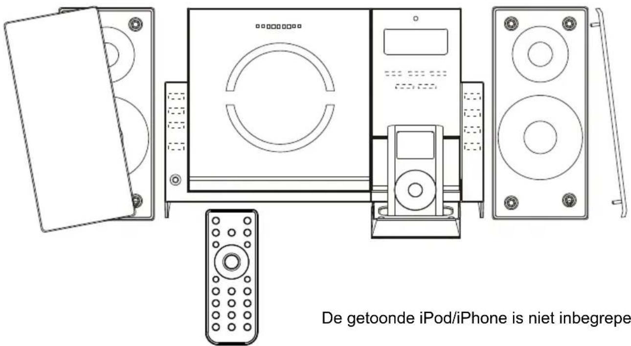 LENCO MCI210 - MICRO HI-FI SYSTEEM MET iPod/iPhone DOCKING STATION, CD/MP3 SPELER, PLL FM RADIO, USB EN KAARTLEZER - 1