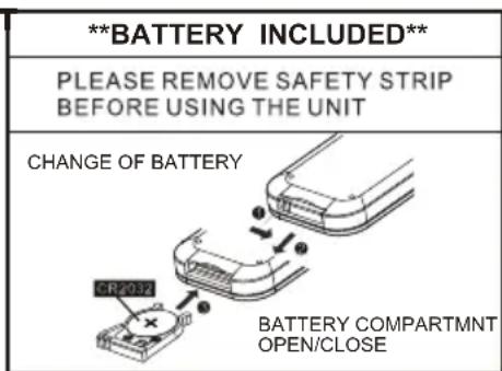 LENCO MCI210 - PUT TING THE BATTERY IN TO THE REMOTE CONTROL U N - 1