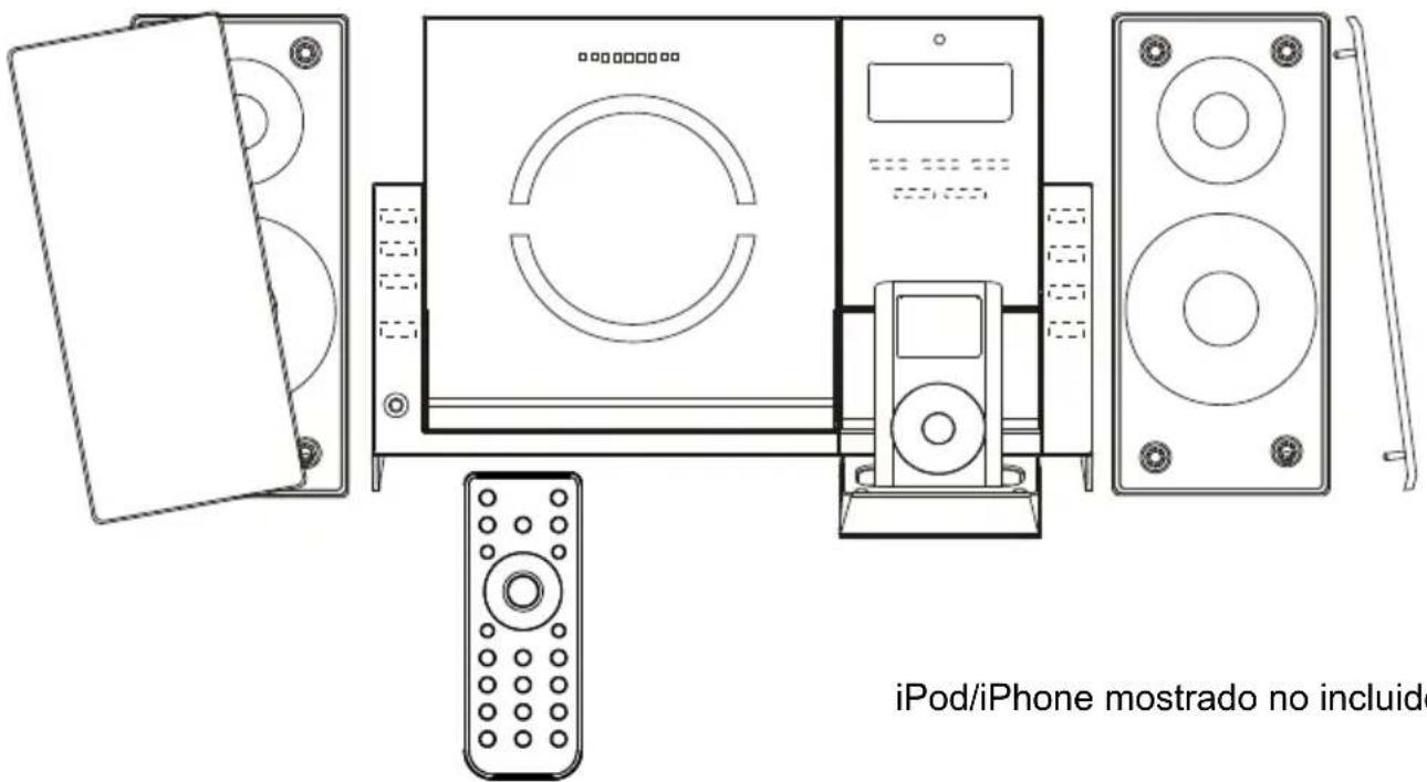 LENCO MCI210 - SISTEMA DVD MICROHI-FI CONBASEPARAiPod/iPhone, REPRODUCTOS CD/MP3,RADIO PLL FM, USBYLECTOR TARJETAS - 1
