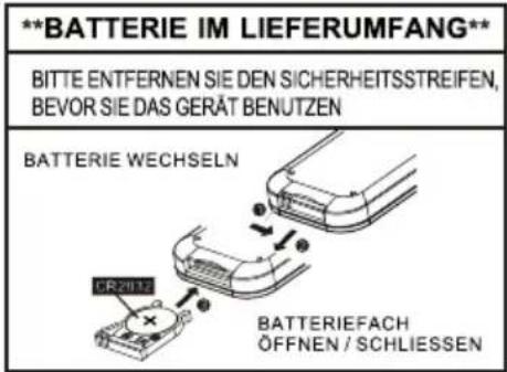 LENCO MCI210 - EINLEGEN DER FERNBEDIENUNGSBATTERIE - 1