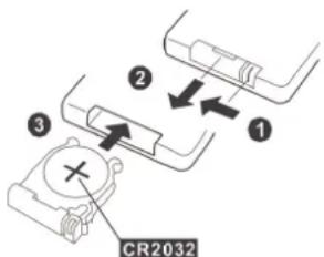 DUAL P 104I - Insertion de la pile de la télécommande - 2
