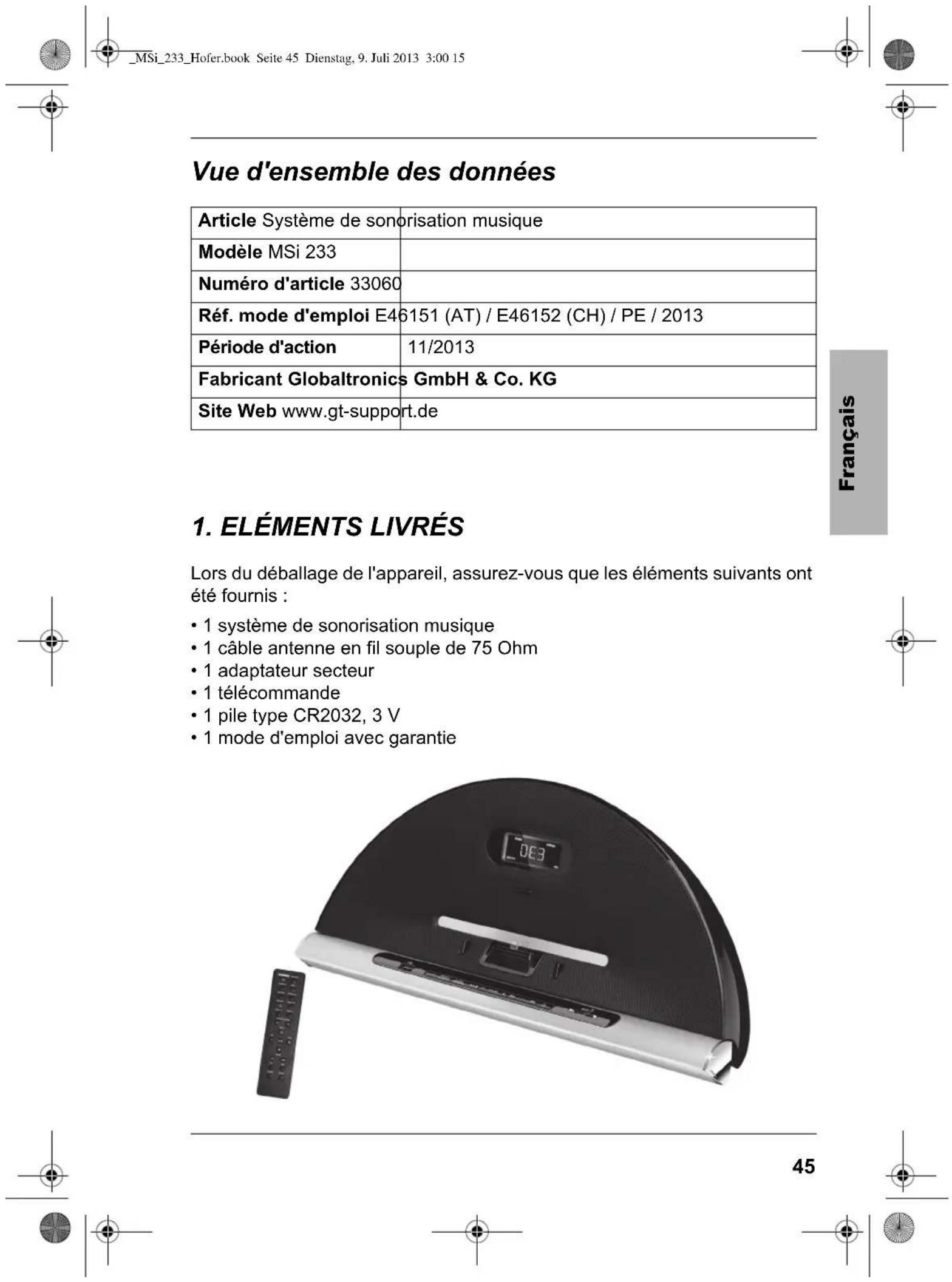 Terris MSi 233 - Remarques relatives à la déclaration de conformité - 1