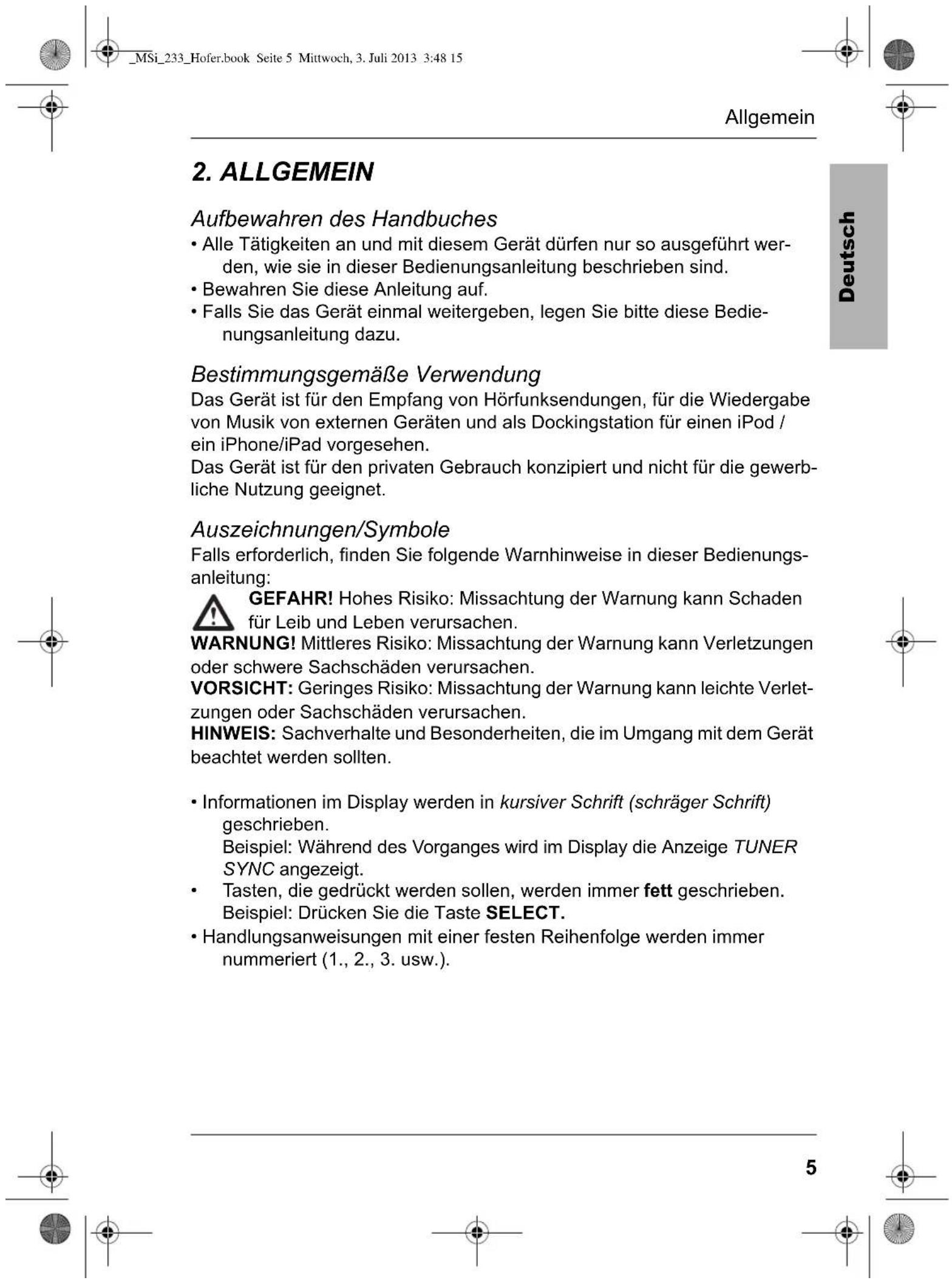 Terris MSi 233 - Inhalt - 1