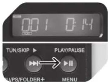 0:01 0:14 TUN/SKIP ▶ PLAY/PAUSE PS/FOLDER+ MENU