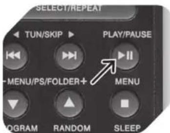 SELECT/REPEAT TUN/SKIP ▶ PLAY/PAUSE MENU/PS/FOLDER+ MENU PROGRAM RANDOM SLEEP