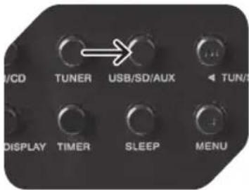 TUNER USB/SD/AUX TUN/S DISPLAY TIMER SLEEP MENU