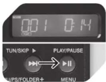 0:01 0:14 TUN/SKIP ▶ PLAY/PAUSE W/PS/FOLDER+ MENU