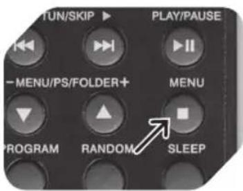 TUN/Skip PLAY/PAUSE -MENU/PS/FOLDER+ MENU PROGRAM RANDOM SLEEP