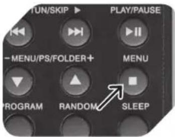 TUN/Skip PLAY/PAUSE -MENU/PS/FOLDER+ MENU PROGRAM RANDOM SLEEP