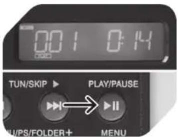 00:1 0:14 TUN/SKIP ▶ PLAY/PAUSE W/PS/FOLDER+ MENU