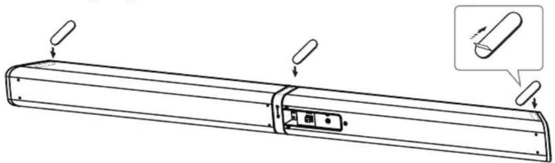 MAXELL MXSPTS1000 - Anbringen der Gummifüsse (bei Benutzung von Option - B) - 1