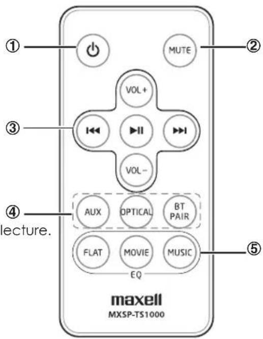 MAXELL MXSPTS1000 - Télécommande - 1
