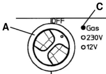 A IOFF C Gas ○230V ○12V