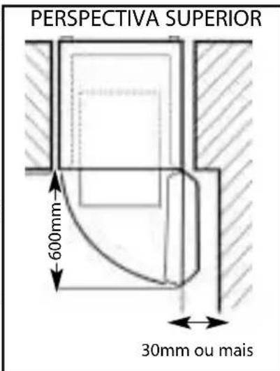 Ariston Thermo MS11M - Espaço-minimo requirecido para abrir a porta - 1