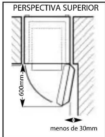 Ariston Thermo MS11M - Espaço-minimo requirecido para abrir a porta - 2