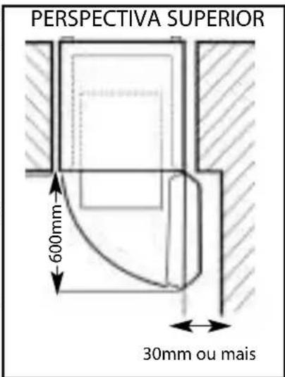 Ariston Thermo MS11F - Espaço-minimo requirecido para abrir a porta - 1