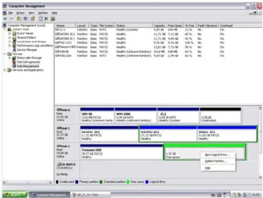FREECOM Classic 3.0 35607 - Créer deux partitions ou plus sur le Freecom Mobile Hard Drive / Desktop Hard Drive, sous Windows XP / Vista / 7 - 4