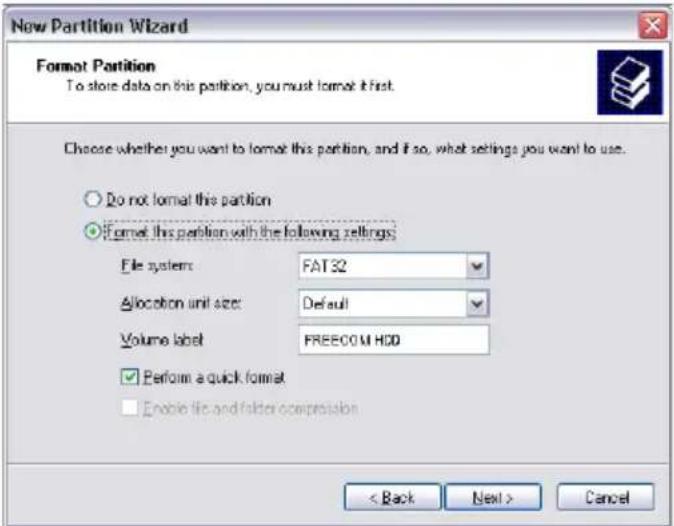 FREECOM Classic 3.0 35610 - Créer une partition - 5