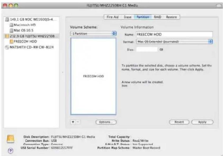 FREECOM Mobile Drive 56129 - Partitionner vous Freecom Mobile Hard Drive / Desktop Hard Drive sous Mac OS X - 1