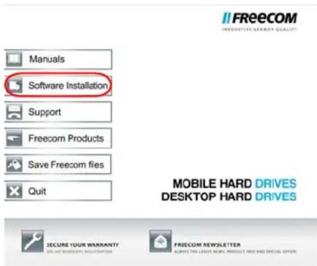 FREECOM INNOVATIVE GEARWAL QUALITY Manuals Software Installation Support Freecom Products Save Freecom files Quit MOBILE HARD DRIVES DESKTOP HARD DRIVES SECURE YOUR WARRANTY DRIVE ORDERARY INFORMATION FREECOM NEWSLETTER ACCEPT THE LAKEE WORK PRODUCT AND SPECIAL OFFICE