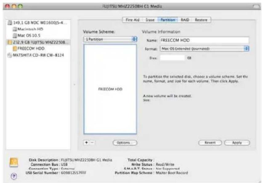 FREECOM Mobile Drive 56152 - Partitionner vous Freecom Mobile Hard Drive / Desktop Hard Drive sous Mac OS X - 1