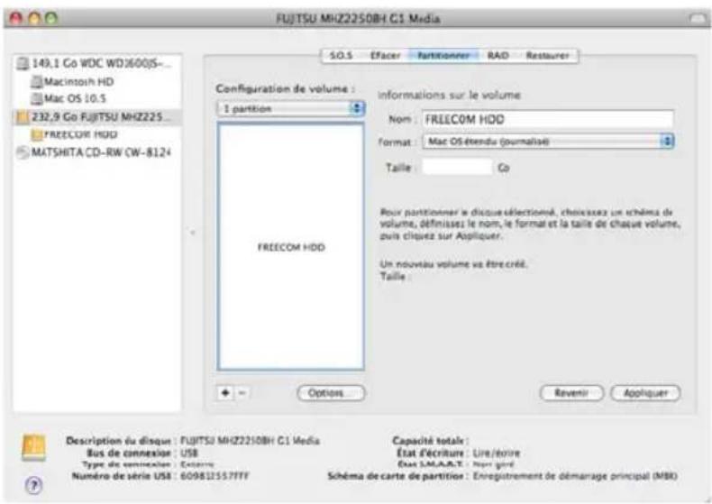 FREECOM Tough Drive 56058 - Partionner votre Freecom ToughDrive sous Mac OS X - 2