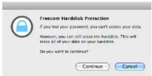 FREECOM Tough Drive 56057 - Attention ! Si vous effacez et reformatez le disque dur, toutes les données antérieurement mémorisées sur celui-ci seront perdues. Toutes les données contenues dans ce lecteur seront détruites ! - 1