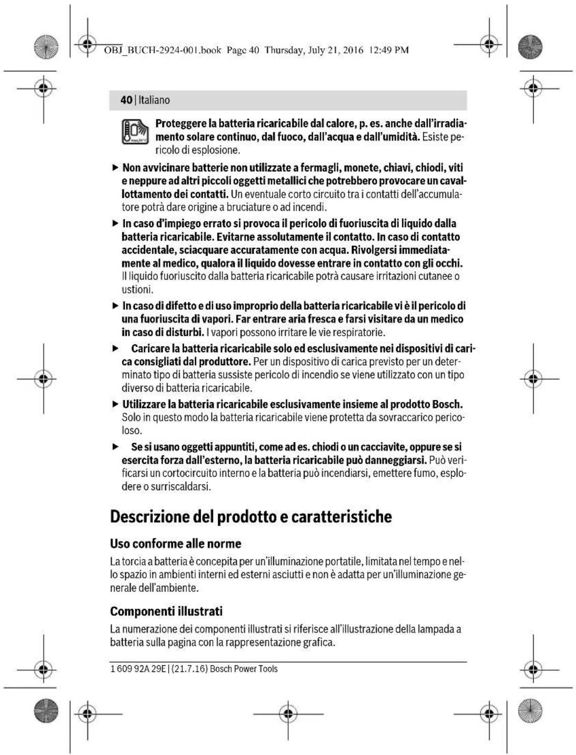 BOSCH GOP 12V28 Professional - Indicazioni di sicurezza per lampade a batteria ricaricabile - 7